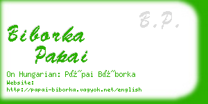 biborka papai business card